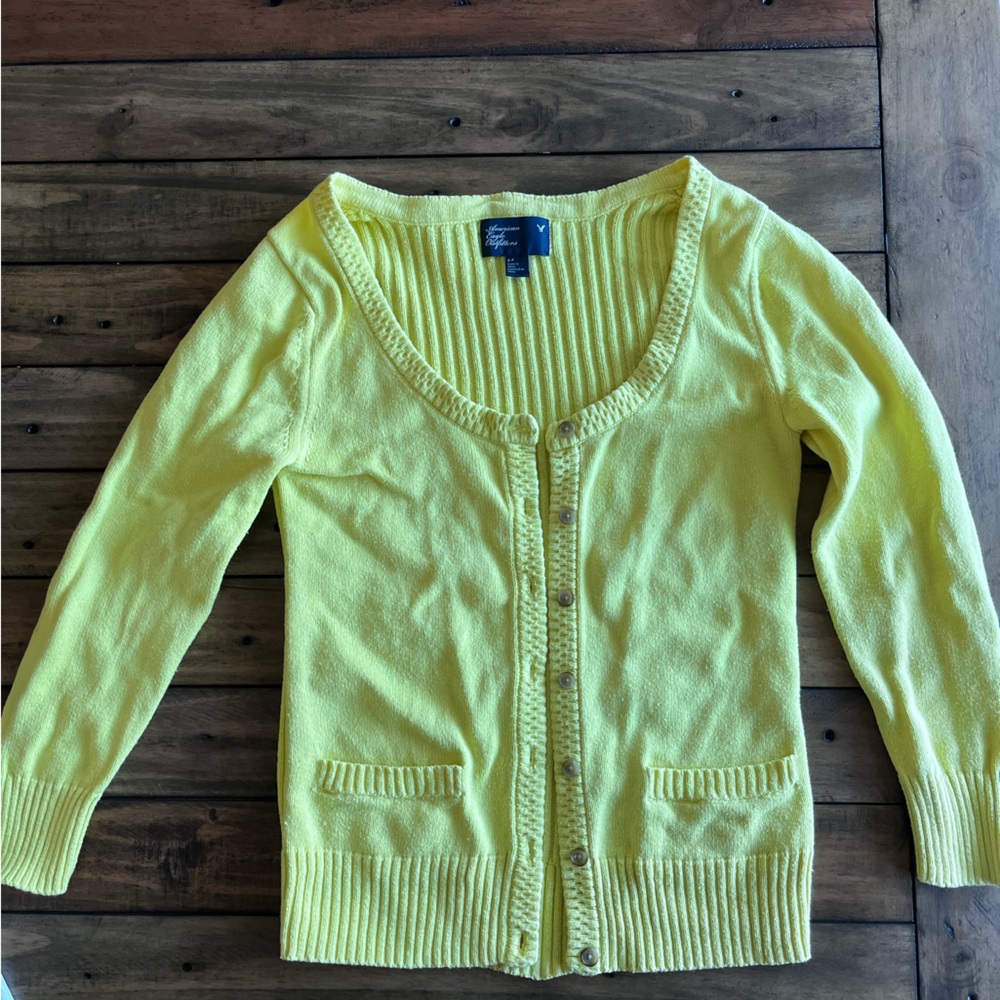 Lemon yellow cardigan- American Eagle Outfitters